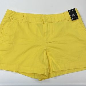 New York & Company Hampton twill 4” yellow NWT women’s shorts size 6